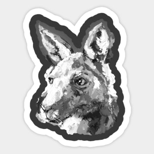 Kangaroo Black and White Sticker